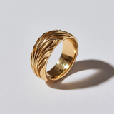 Sculpted Light Ring gold vermeil ring by Cuore di Luce