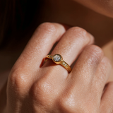 Aurora Solitaire Ring — Cuore di Luce