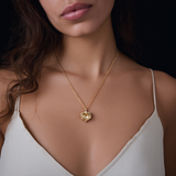 Cuore di Vento Necklace — Cuore di Luce – Airy golden elegance ✨ Cuore di Vento — openwork 18K vermeil heart pendant with central zircon. A signature Cuore di Luce piece