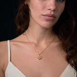 Cuore di Vento Necklace — Cuore di Luce – Airy golden elegance ✨ Cuore di Vento — openwork 18K vermeil heart pendant with central zircon. A signature Cuore di Luce piece
