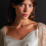 Linea di Luce Necklace – Cuore di Luce – A sleek line of light ✨ Linea di Luce — minimal 18K gold vermeil bar necklace with zircon sparkle