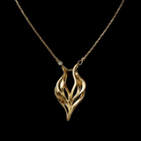 Fiamma Divina Necklace – Cuore di Luce – A sculptural golden flame ✨ Fiamma Divina — fluid 18K gold vermeil pendant with artistic fire-inspired design