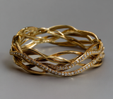 Intreccio di Luce – 18K Gold Bracelet with Pavé Zirconia