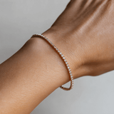 Gold vermeil tennis bracelet close-up — Luce Sottile Tennis Bracelet by Cuore di Luce